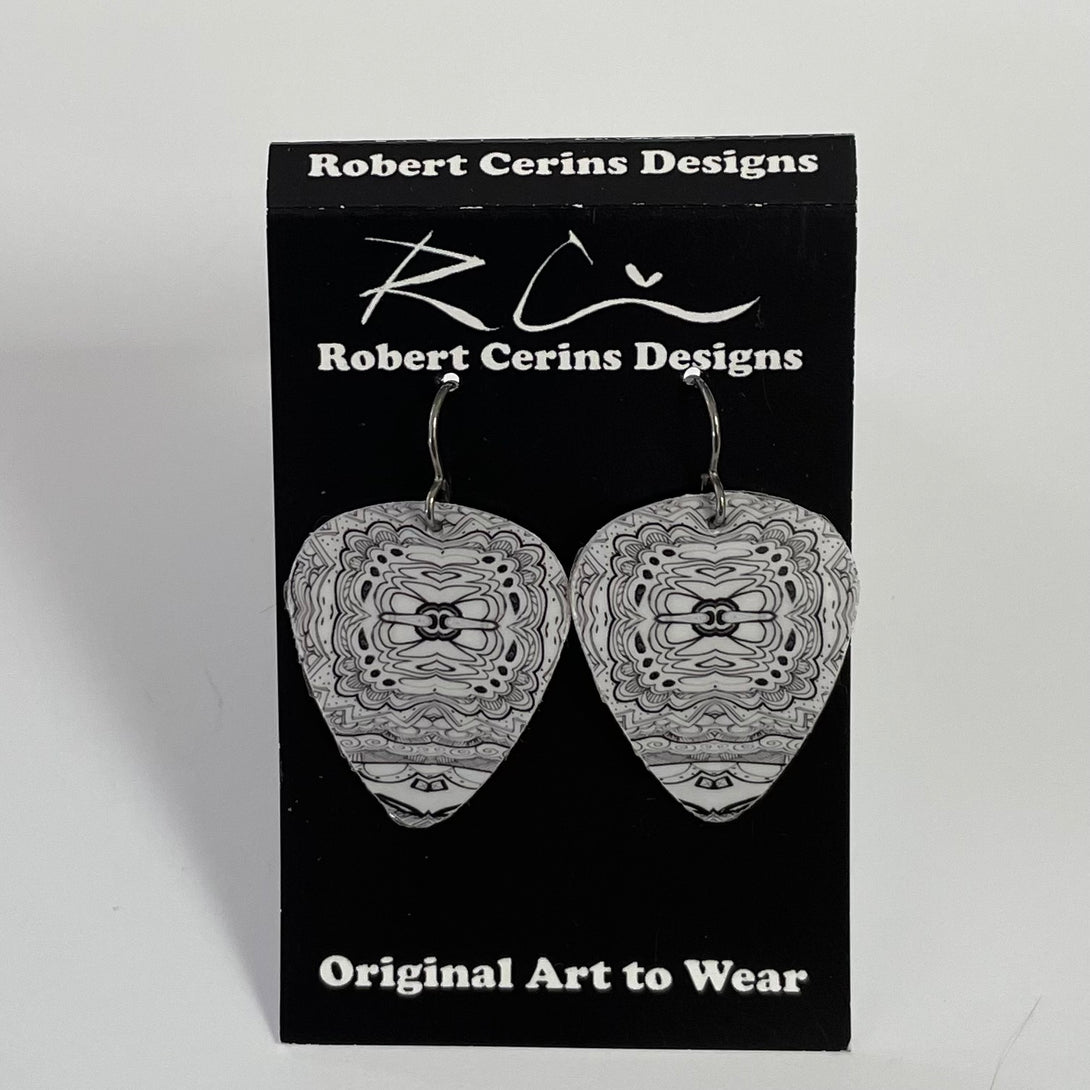 Robert Cerins - Earrings - Black & White - Robert Cerins - McMillan Arts Centre Gallery, Gift Shop and Box Office - Vancouver Island Art Gallery