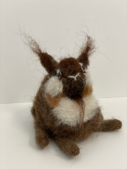 Kate Beauregard - Felted Chubby Bunny  - made from Alpaca & Van Island wool - Kate Beauregard - McMillan Arts Centre - MAC Box Office - Vancouver Island Art Gallery