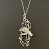 Karen Schmidt Humiski -Pendant - Sterling Silver - Koi Fish & Seaweed, 30" chain