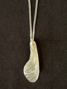 Karen Schmidt Humiski - Pendant - Sterling Silver - Maple Seed, 24" chain - Karen Schmidt Humiski - Jewellery - McMillan Arts Centre & MAC Box Office