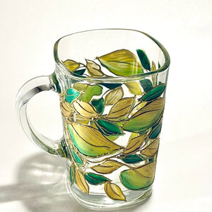 Lori Schiersmann - Glass - Square Mug - green, gold by Lori Schiersmann - McMillan Arts Centre - Vancouver Island Art Gallery