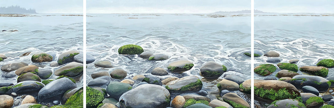 Undercurrent, 40X120 inches, acrylic on canvas by Kelly Corbett by Kelly Corbett - McMillan Arts Centre - Vancouver Island Art Gallery