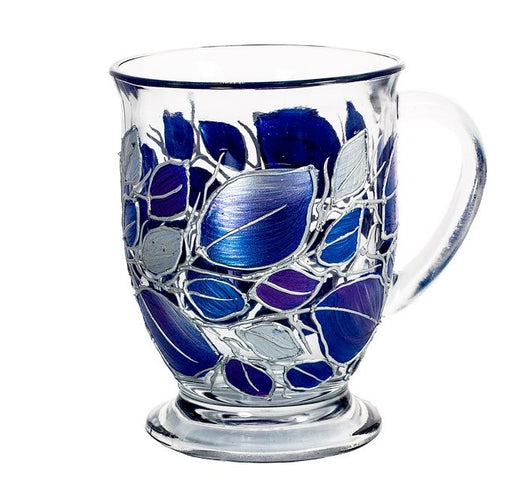 Lori Schiersmann -  Glass - Pedestal Mug - blue, purple, silver by Lori Schiersmann - McMillan Arts Centre - Vancouver Island Art Gallery