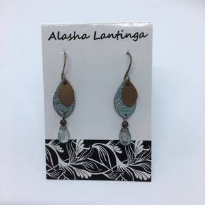 Alasha Lantinga - Earrings - Small "Sofia" with Moss Aquamarine