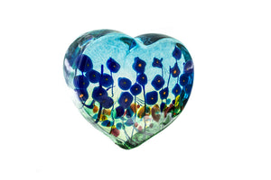 Robert Held - Blown Glass - Blue heart with blue poppies by Robert Held - McMillan Arts Centre - Vancouver Island Art Gallery