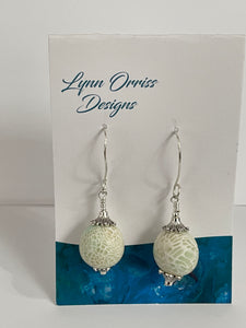 Lynn Orriss - Earrings - Soft green lace polymer clay by Lynn Orriss - McMillan Arts Centre - Vancouver Island Art Gallery