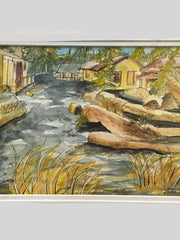 Load image into Gallery viewer, Angie Bettam - Watercolour Painting - Beach Cottages, unframed - Angie Bettam - McMillan Arts Centre Gallery, Gift Shop and Box Office - Vancouver Island Art Gallery
