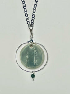 Stephanie Bergman -Pendant - Two trees with silver wire, 20" chain