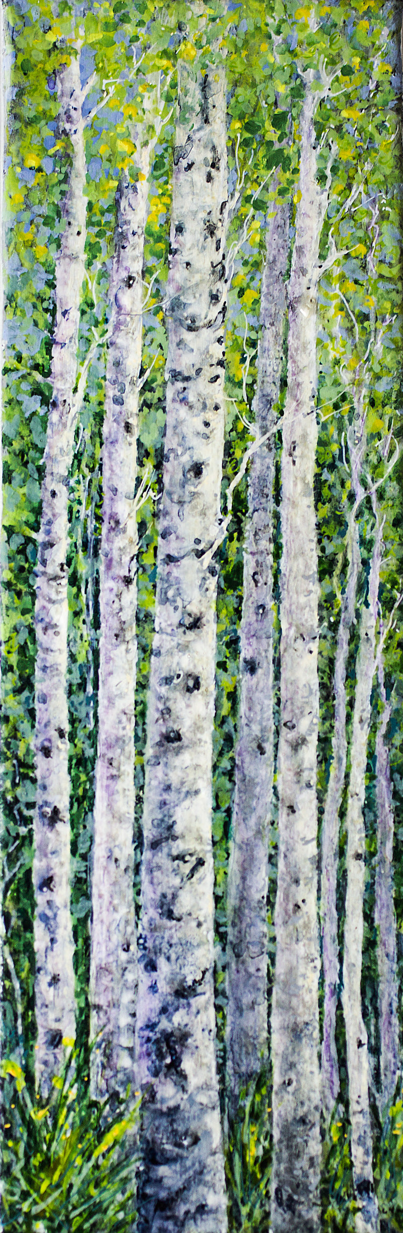 Lynn Orriss - Acrylic Painting - Birch Trees Season I by Lynn Orriss - McMillan Arts Centre - Vancouver Island Art Gallery
