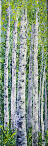 Lynn Orriss - Acrylic Painting - Birch Trees Season I by Lynn Orriss - McMillan Arts Centre - Vancouver Island Art Gallery