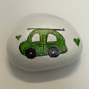Dana Wagner - Rock Art -Medium, Green Car by Dana Wagner - McMillan Arts Centre - Vancouver Island Art Gallery