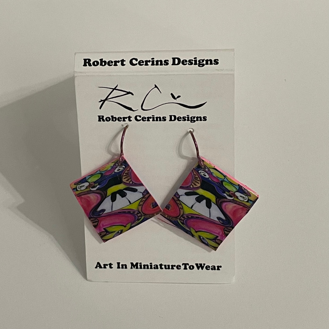 Robert Cerins - Earrings - Abstract - Diamond - Robert Cerins - McMillan Arts Centre Gallery, Gift Shop and Box Office - Vancouver Island Art Gallery