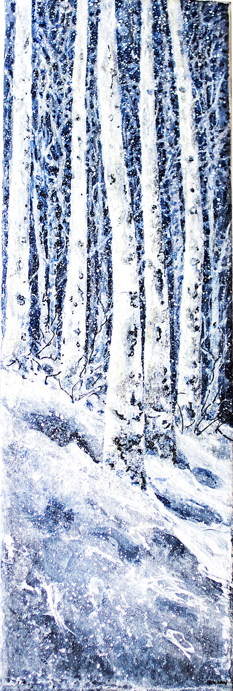 Lynn Orriss - Acrylic Painting -Birch Trees Seasons III by Lynn Orriss - McMillan Arts Centre - Vancouver Island Art Gallery
