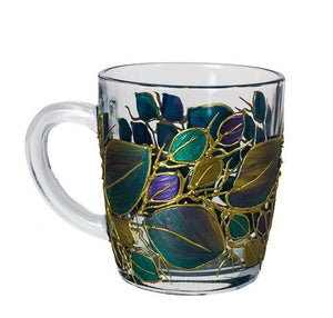 Lori Schiersmann - Glass - Short Mug - green,purple, gold by Lori Schiersmann - McMillan Arts Centre - Vancouver Island Art Gallery