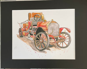 Bruce Suelzle - Print - Antique Fire Truck, ready to frame by Bruce Suelzle - McMillan Arts Centre - Vancouver Island Art Gallery