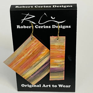Robert Cerins - Earrings - Orange - Square & Rectangle by Robert Cerins - McMillan Arts Centre - Vancouver Island Art Gallery