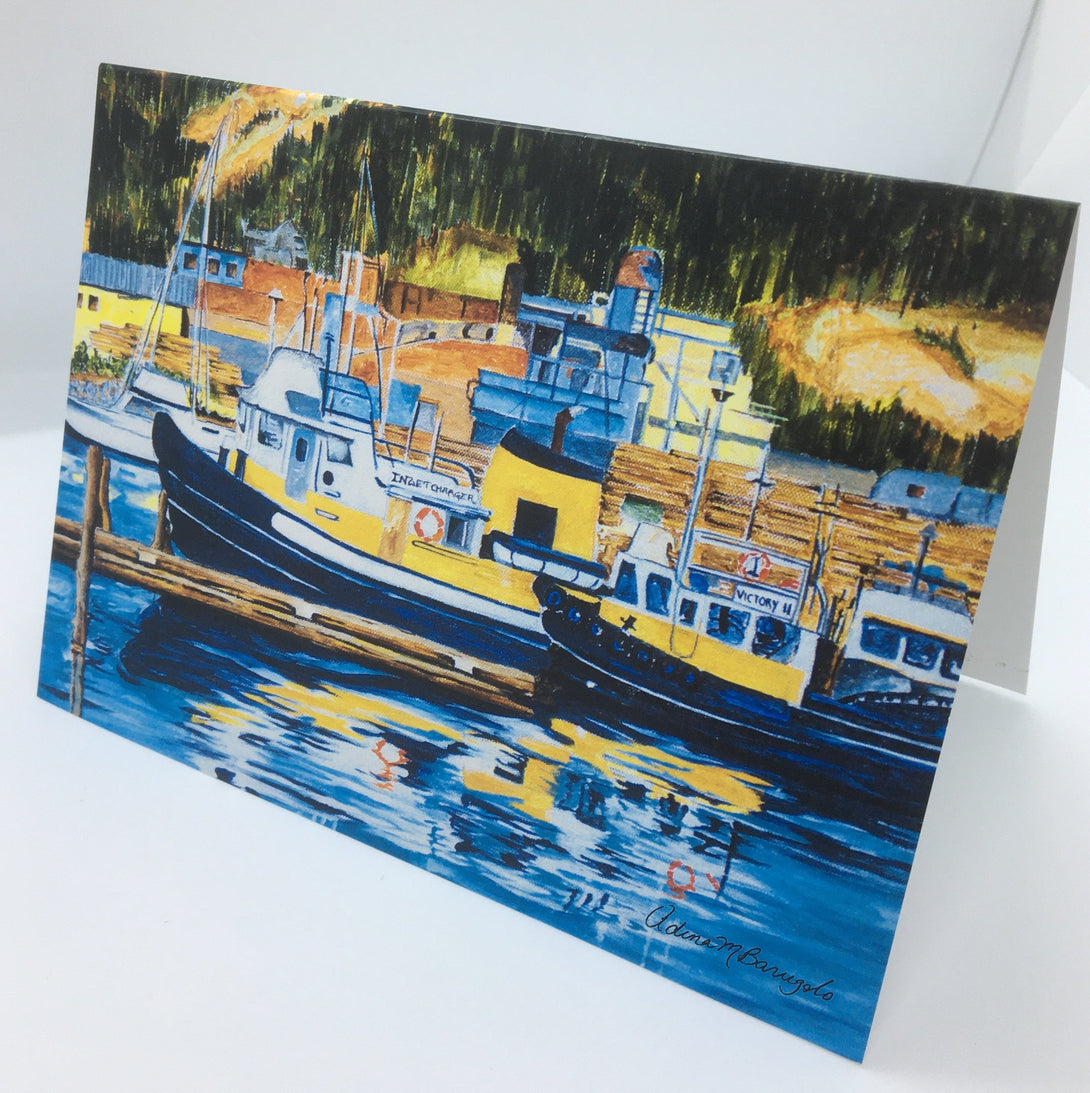 Adina Marie Barugolo - Card -Port Alberni Marina by Adina Barugolo - McMillan Arts Centre - Vancouver Island Art Gallery
