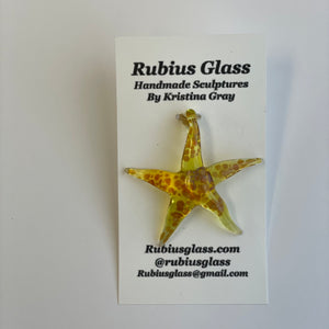 Rubius Glass - Suncatcher  - Sea Star - Yellow by Rubius Glass - McMillan Arts Centre - Vancouver Island Art Gallery
