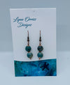 Lynn Orriss -Earrings -Soft turquoise & copper balls