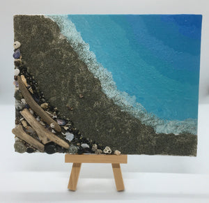 Jan Myers- Mixed Media - Beach Scene by Jan Myers - McMillan Arts Centre - Vancouver Island Art Gallery
