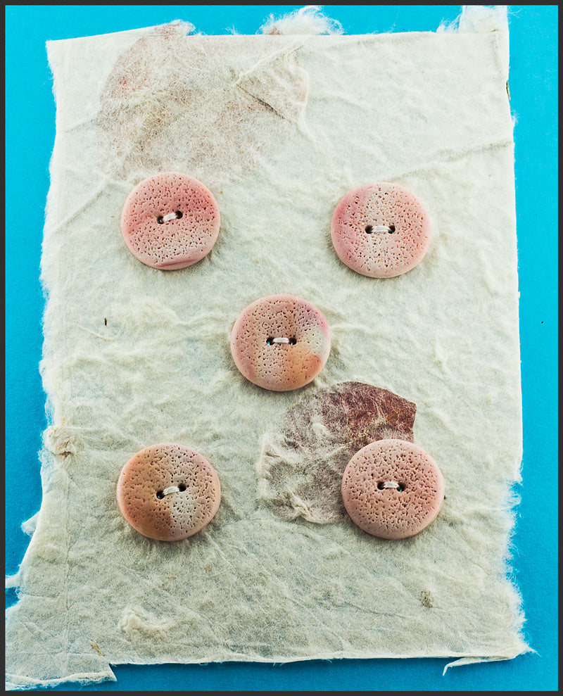 Lynn Orriss - Polymer Clay Button Set of 5 - pink blush by Lynn Orriss - McMillan Arts Centre - Vancouver Island Art Gallery