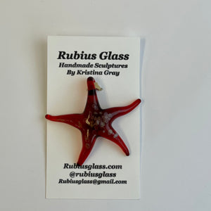 Rubius Glass - Suncatcher - Sea Star - Red by Rubius Glass - McMillan Arts Centre - Vancouver Island Art Gallery
