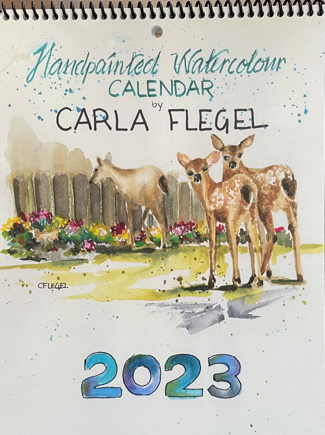 Carla Flegel - Calendar 2023 - hand painted watercolour by Carla Flegel - McMillan Arts Centre - Vancouver Island Art Gallery