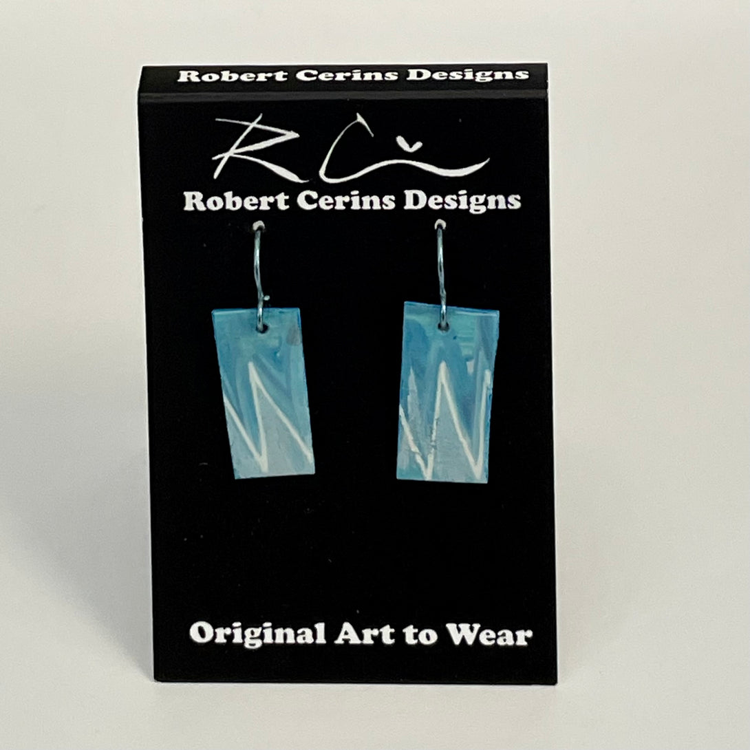 Robert Cerins - Earrings - Blue - Rectangle - Robert Cerins - McMillan Arts Centre Gallery, Gift Shop and Box Office - Vancouver Island Art Gallery