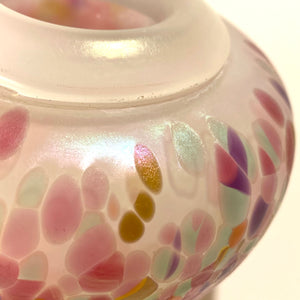 Robert Held - Blown Glass Vase with pink & mauve confetti design by Robert Held - McMillan Arts Centre - Vancouver Island Art Gallery