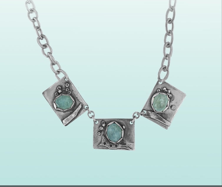 Shambles Jewelry Design - Necklace - Aquamarine by Bev Ganie - McMillan Arts Centre - Vancouver Island Art Gallery