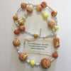Lynn Orriss - Necklace - Orange and yellow polymer beads and pearls
