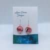 Lynn Orriss - Earrings - Ball, red, black & pink on silver hook