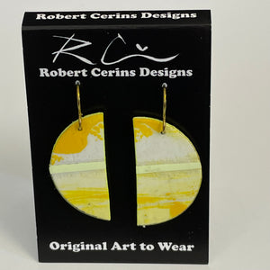 Robert Cerins - Earrings - Yellow - Semi Circle by Robert Cerins - McMillan Arts Centre - Vancouver Island Art Gallery