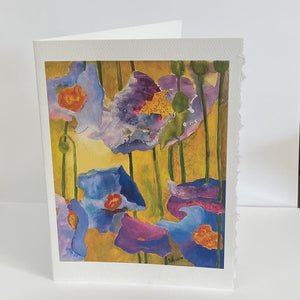 Carla Weaver - Card - Blue Poppies by Carla Weaver - McMillan Arts Centre - Vancouver Island Art Gallery