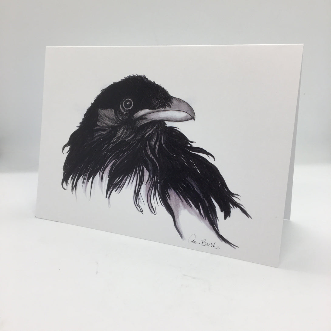 Muriel Bush - Card - Ragged Raven by Muriel Bush - McMillan Arts Centre - Vancouver Island Art Gallery
