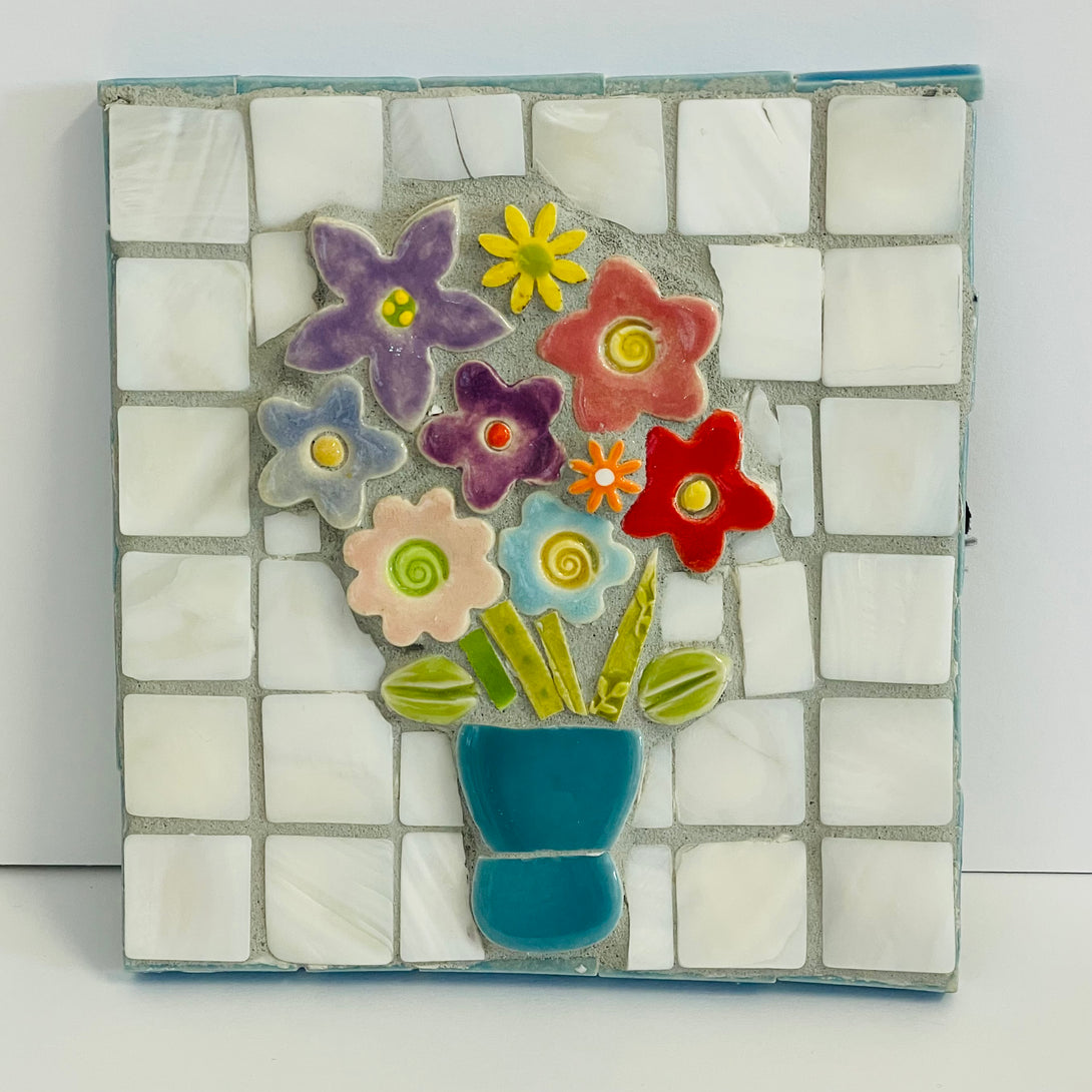 Lynn Northwood-Mosaic Tile - Flower Bouquet by Vendor-LN - McMillan Arts Centre - Vancouver Island Art Gallery