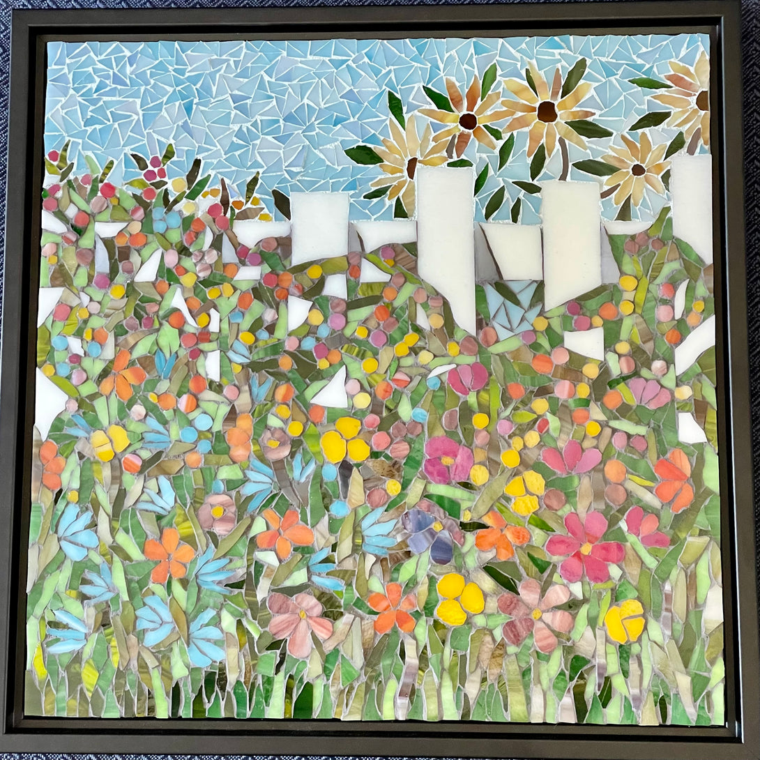 Catherine Dennis - Mosaic - Flower Garden, framed 15