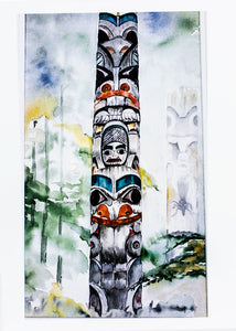 Nancy Lyon - Card - Totem Pole by Nancy Lyon - McMillan Arts Centre - Vancouver Island Art Gallery