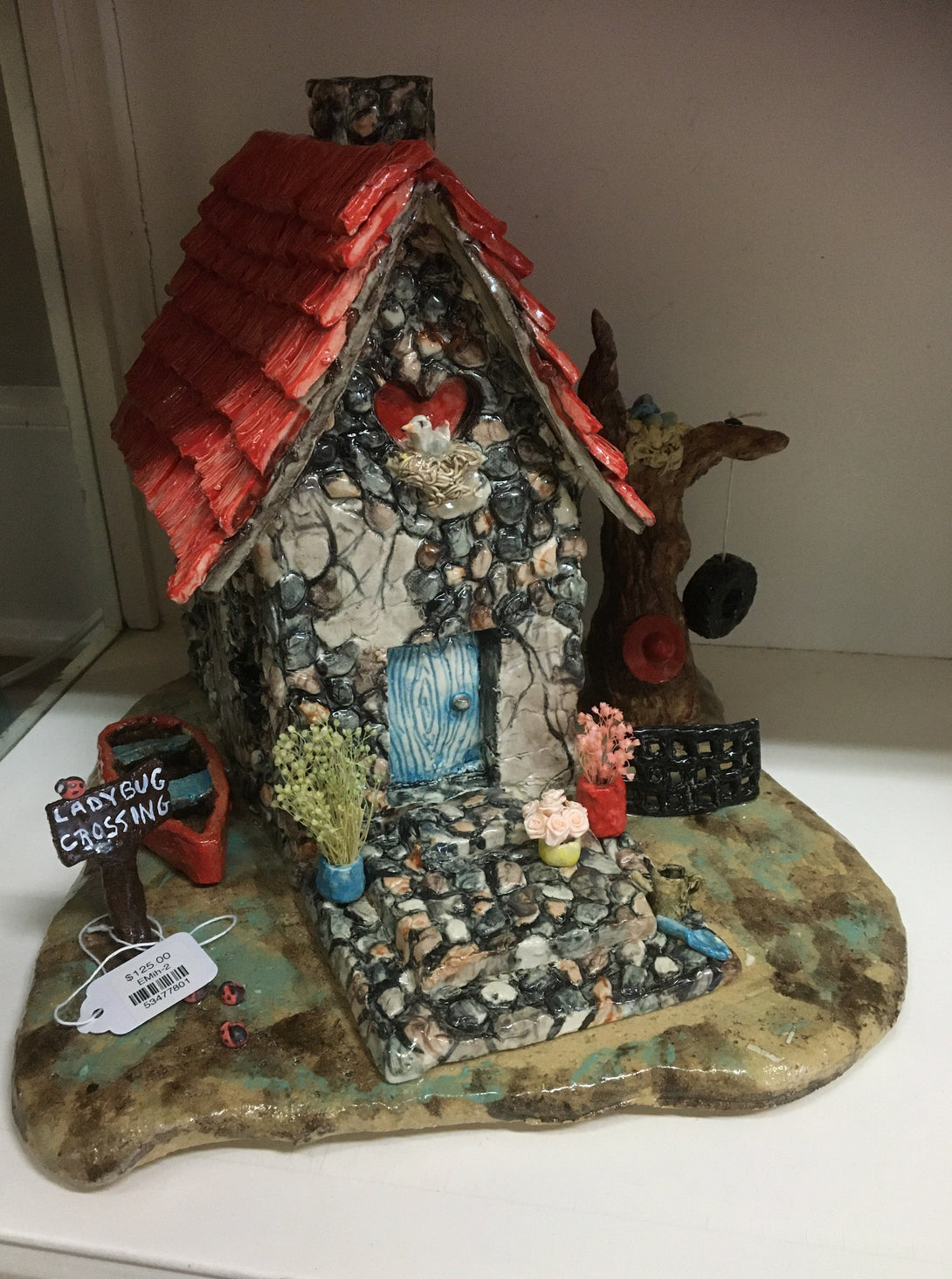 Elke Mihie - Pottery - Large Fairy House by Elke Mihie - McMillan Arts Centre - Vancouver Island Art Gallery