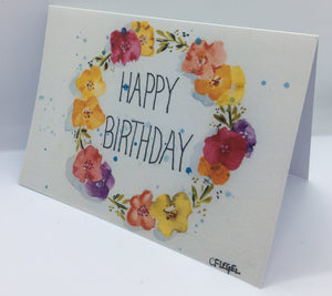 Carla Flegel - Birthday Card - "Happy Birthday Wreath"