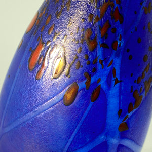 Robert Held - Blown Glass Vase in cobalt blue with red design by Robert Held - McMillan Arts Centre - Vancouver Island Art Gallery