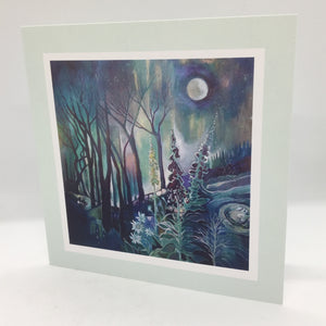 Larissa McLean - Card - Forest in teals and purple - Larissa McLean - McMillan Arts Centre Gallery, Gift Shop and Box Office - Vancouver Island Art Gallery