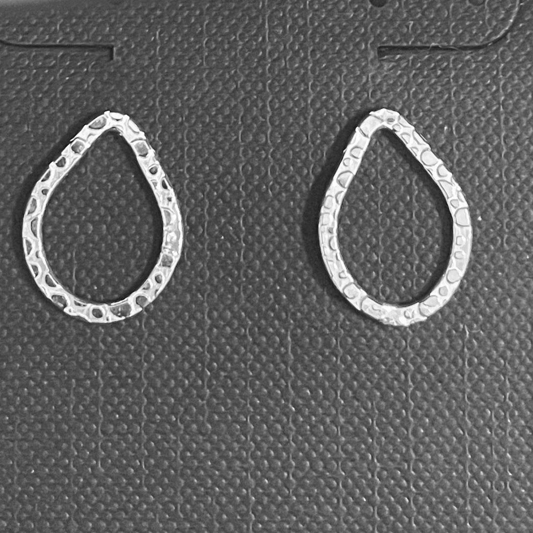 Ethan Taylor Designs - Earrings - Sterling Silver, Stud, teardrop outline by Ethan Taylor Designs - McMillan Arts Centre - Vancouver Island Art Gallery