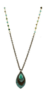 Alasha Lantinga - Necklace - "Sofia" medium, 3 layers, with Amazonite & Peruvian Opals on the chain