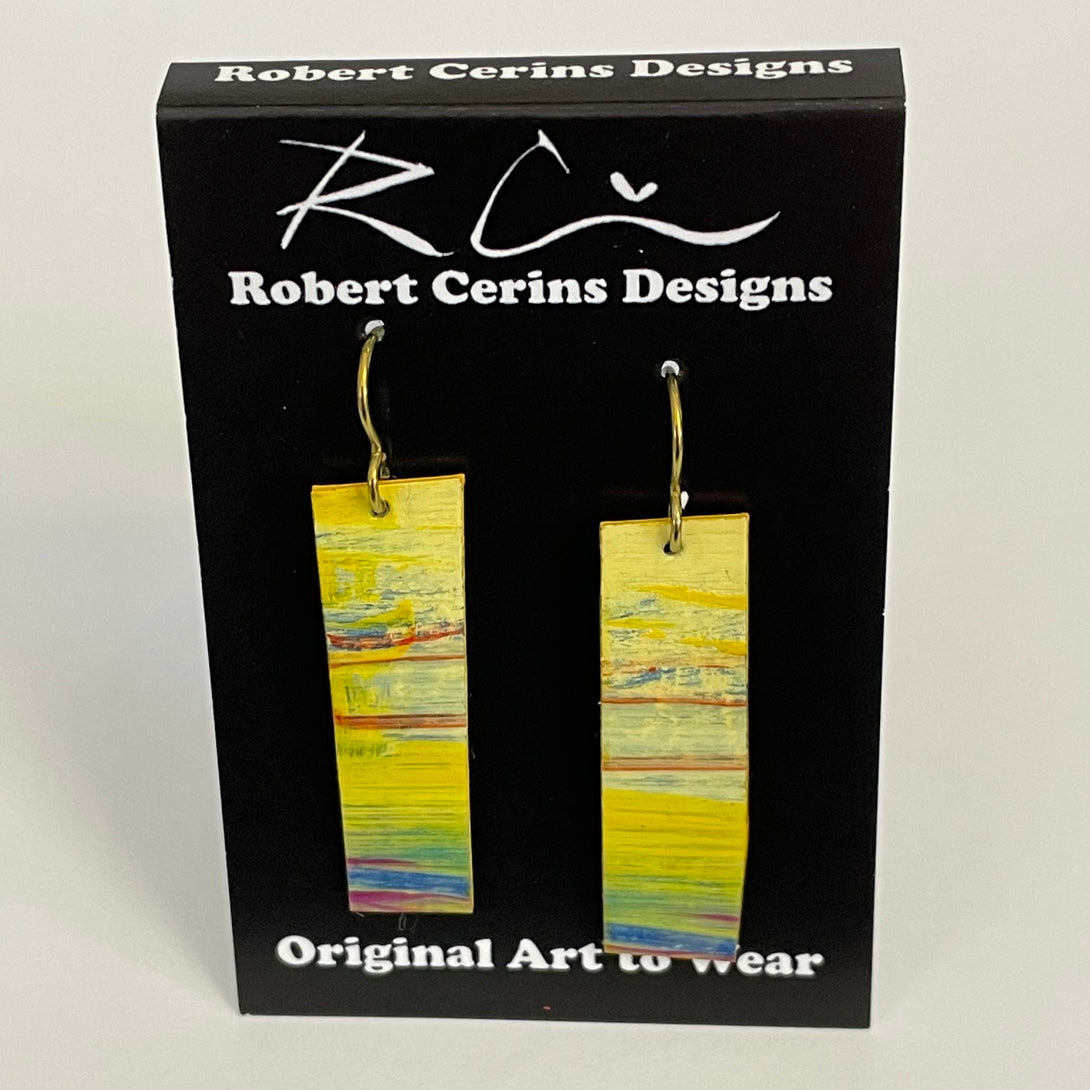 Robert Cerins - Earrings - Yellow - Rectangle - Robert Cerins - McMillan Arts Centre Gallery, Gift Shop and Box Office - Vancouver Island Art Gallery