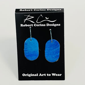 Robert Cerins - Earrings - Blue -Oval by Robert Cerins - McMillan Arts Centre - Vancouver Island Art Gallery