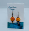 Lynn Orriss - Earrings - orange & yellow ball