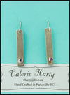 Valerie Harty - Earringss- Sterling Silver rectangle with coloured gemstone