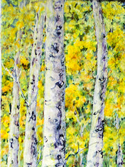 Load image into Gallery viewer, Lynn Orriss - Acrylic Painting - Birch Trees Season II - Lynn Orriss - McMillan Arts Centre Gallery, Gift Shop and Box Office - Vancouver Island Art Gallery
