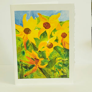 Carla Weaver - Card - Impression of Sunflowers I - Carla Weaver - McMillan Arts Centre Gallery, Gift Shop and Box Office - Vancouver Island Art Gallery